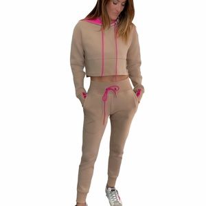 Cropped Hoodie & High Waisted Jogger Set